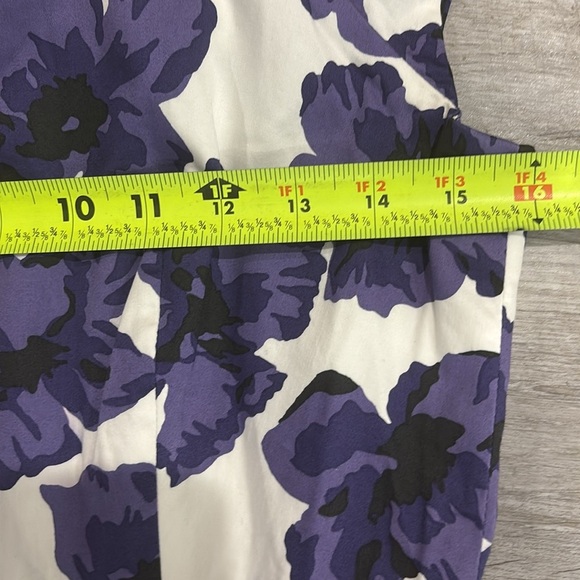 Milly Size 6 Cattrina Dress Purple Hydrangea Floral Print Sateen Sheath - Picture 5 of 11